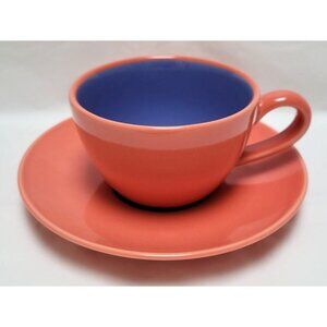 Vintage Mid 1980s Lindt Stymeist Ceramic Cup and 6" Saucer Set